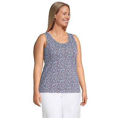 Plus Size Lands' End Cotton Scoopneck Tank Top