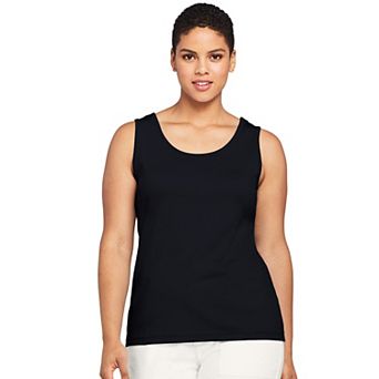Plus Size Lands' End Cotton Scoopneck Tank Top