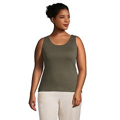  Lands End Womens Cotton Tank Top Charcoal Heather