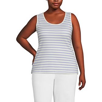 Plus Size Lands' End Cotton Scoopneck Tank Top