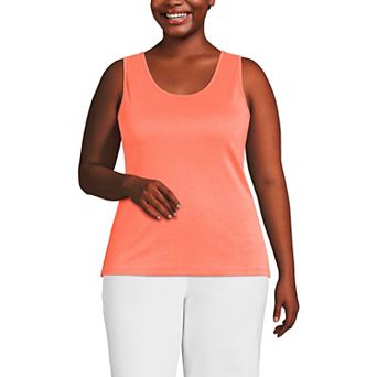 Plus Size Lands' End Cotton Scoopneck Tank Top
