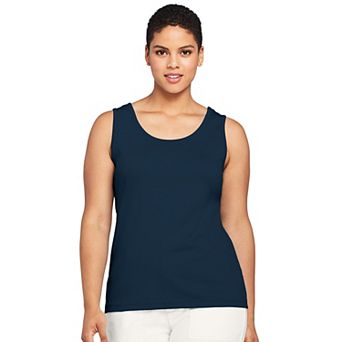 Plus Size Lands' End Cotton Scoopneck Tank Top