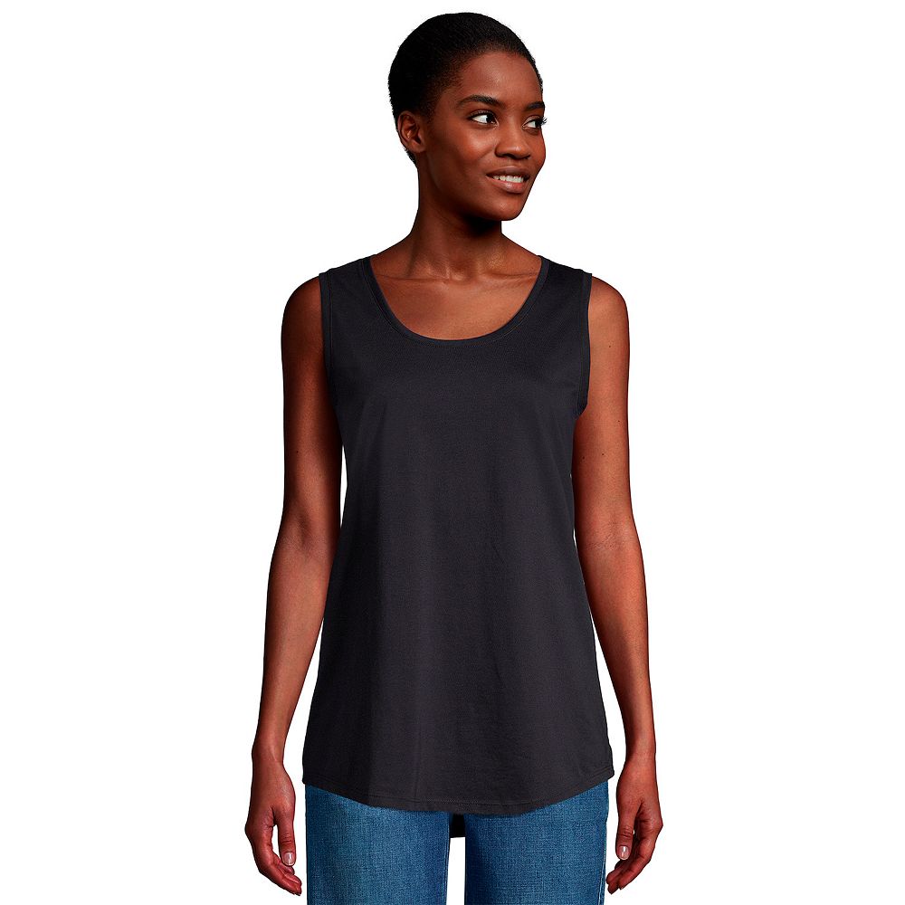 売れ筋商品|||ランズエンド カットソー トップス レディース Women's Supima Cotton Tunic Tank Top Living coral 4532957_Black?wid=1000&hei=