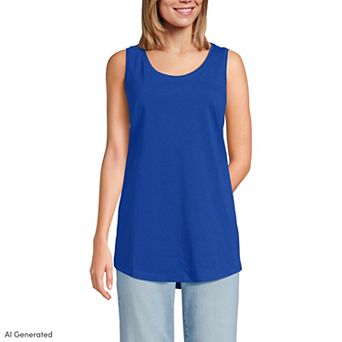 Women's Lands' End Supima Cotton Scoopneck Tunic Tank Top