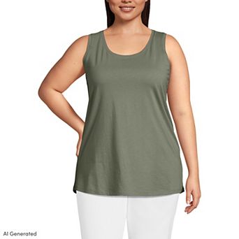 Plus Size Lands' End Scoopneck Tunic Tank Top