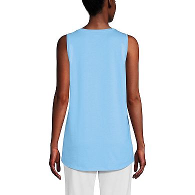 Petite Lands' End Supima Cotton Scoopneck Tunic Tank Top