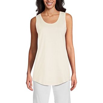 Petite Lands' End Supima Cotton Scoopneck Tunic Tank Top