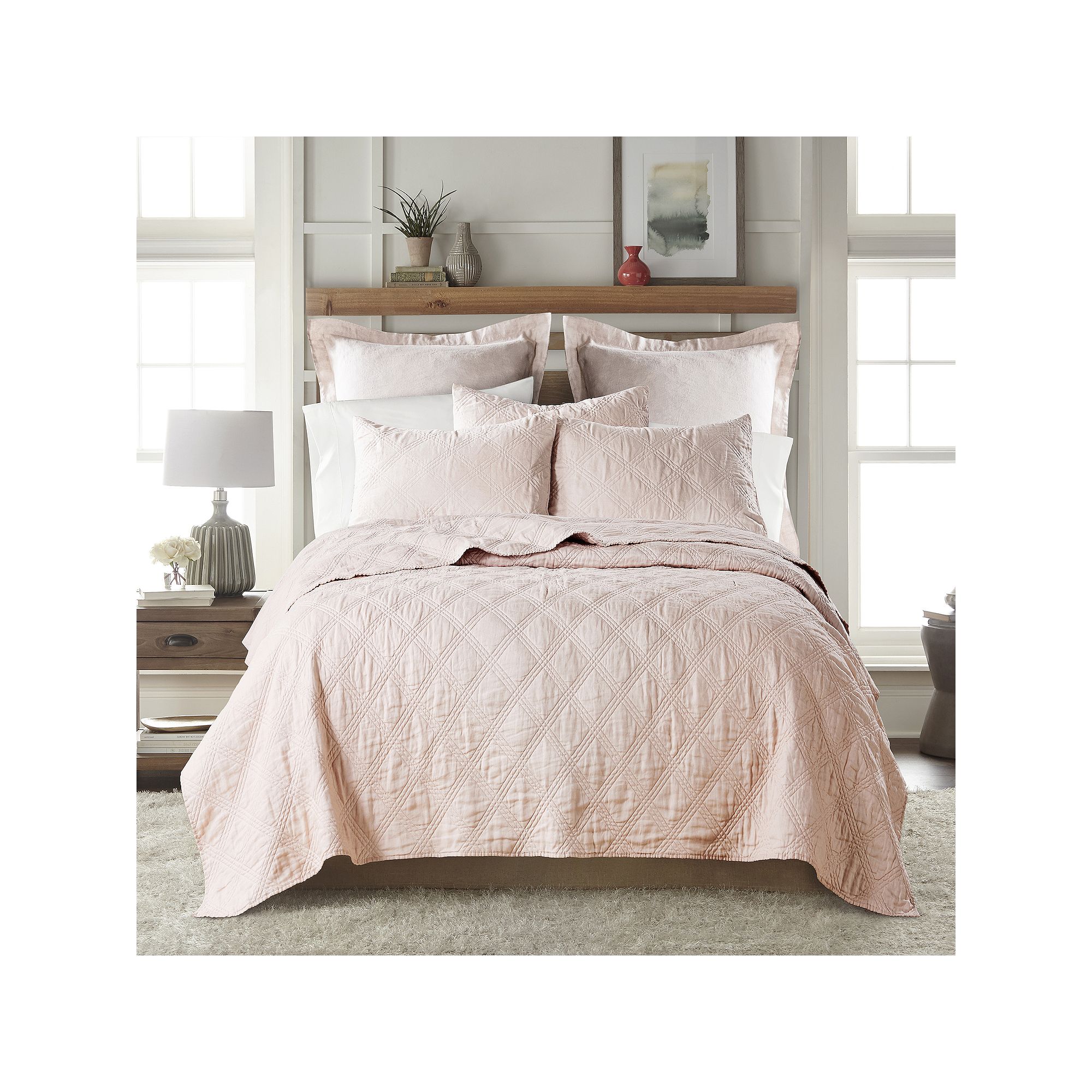 Levtex Home Washed Linen Quilt or Sham, Blush