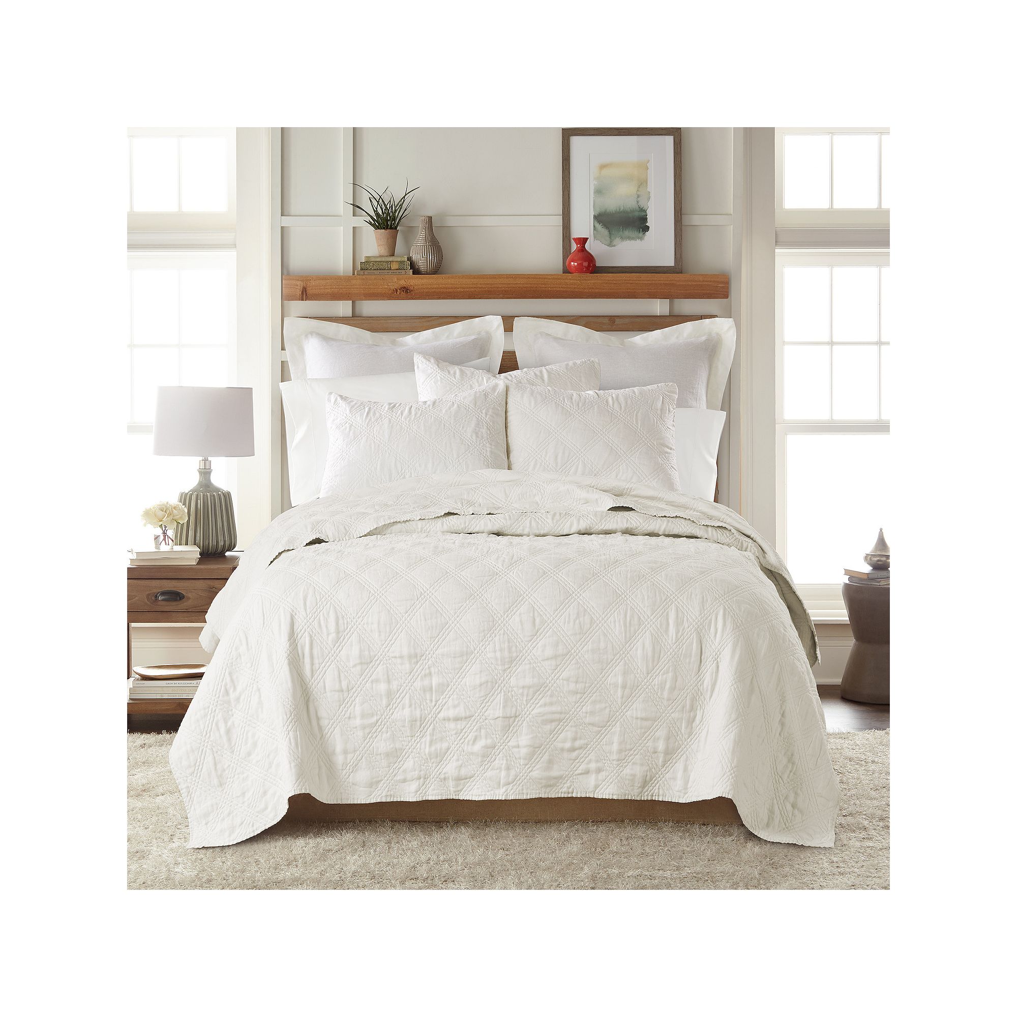 Levtex Home Washed Linen Quilt or Sham, Ivory