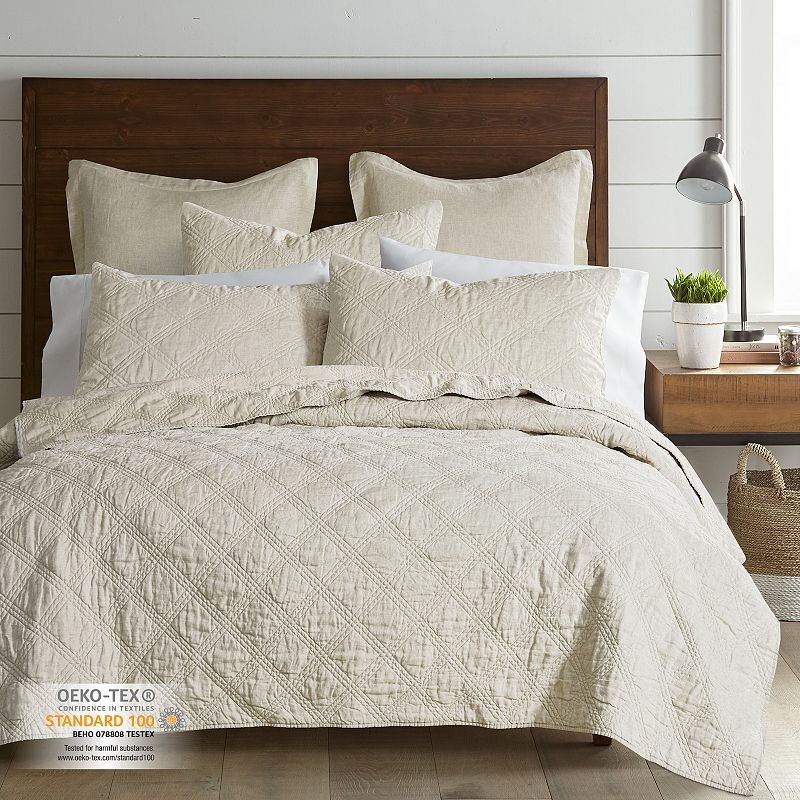 75102835 Levtex Home Washed Linen Quilt or Sham, White, Ful sku 75102835