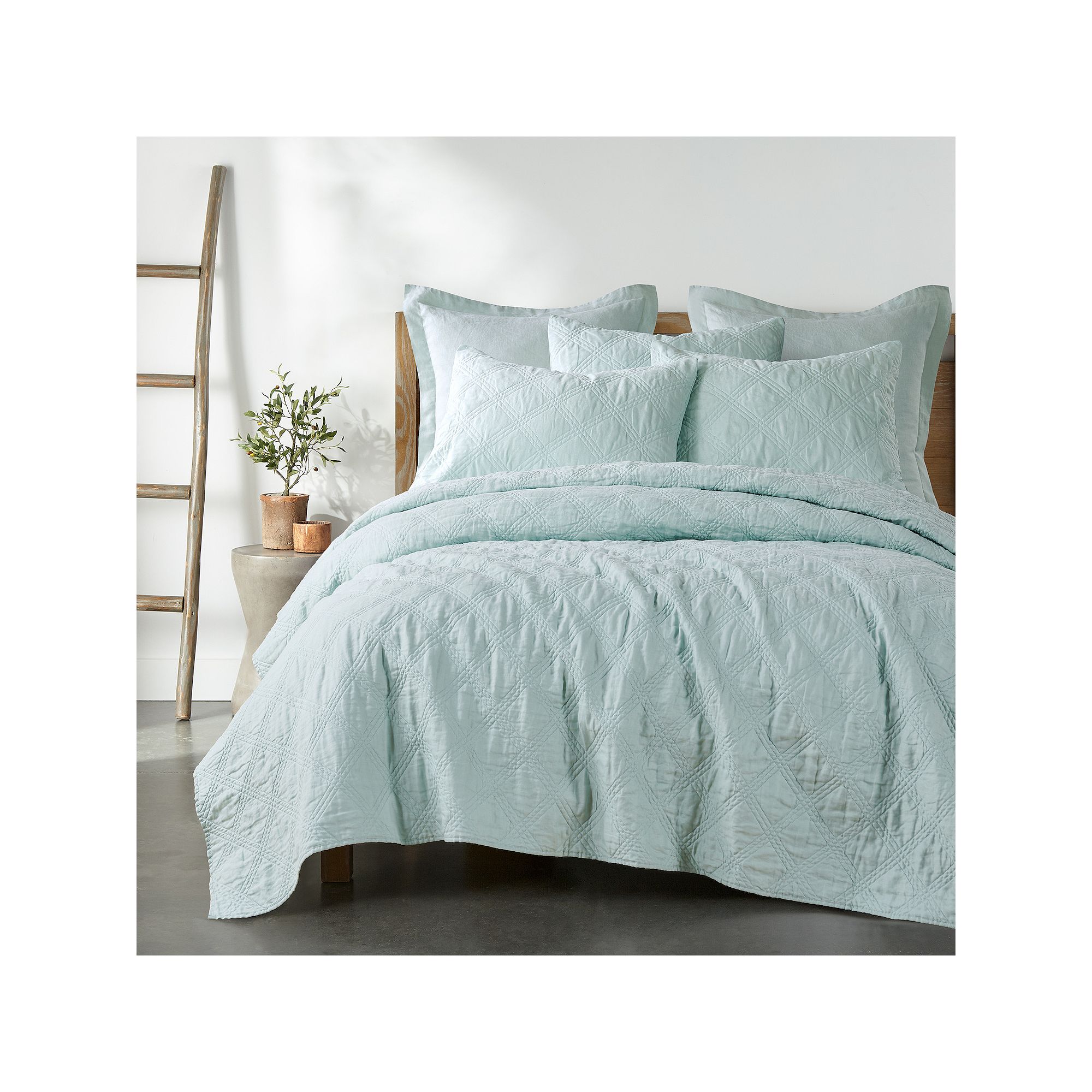 Levtex Home Washed Linen Quilt or Sham, Spa