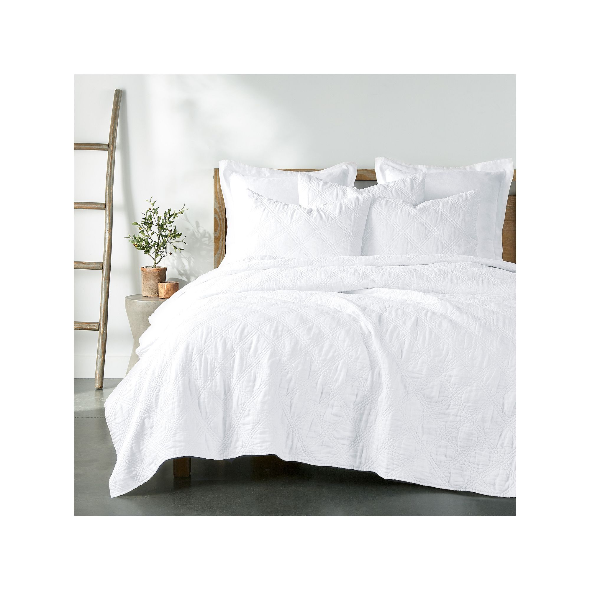 Levtex Home Washed Linen Quilt or Sham, White