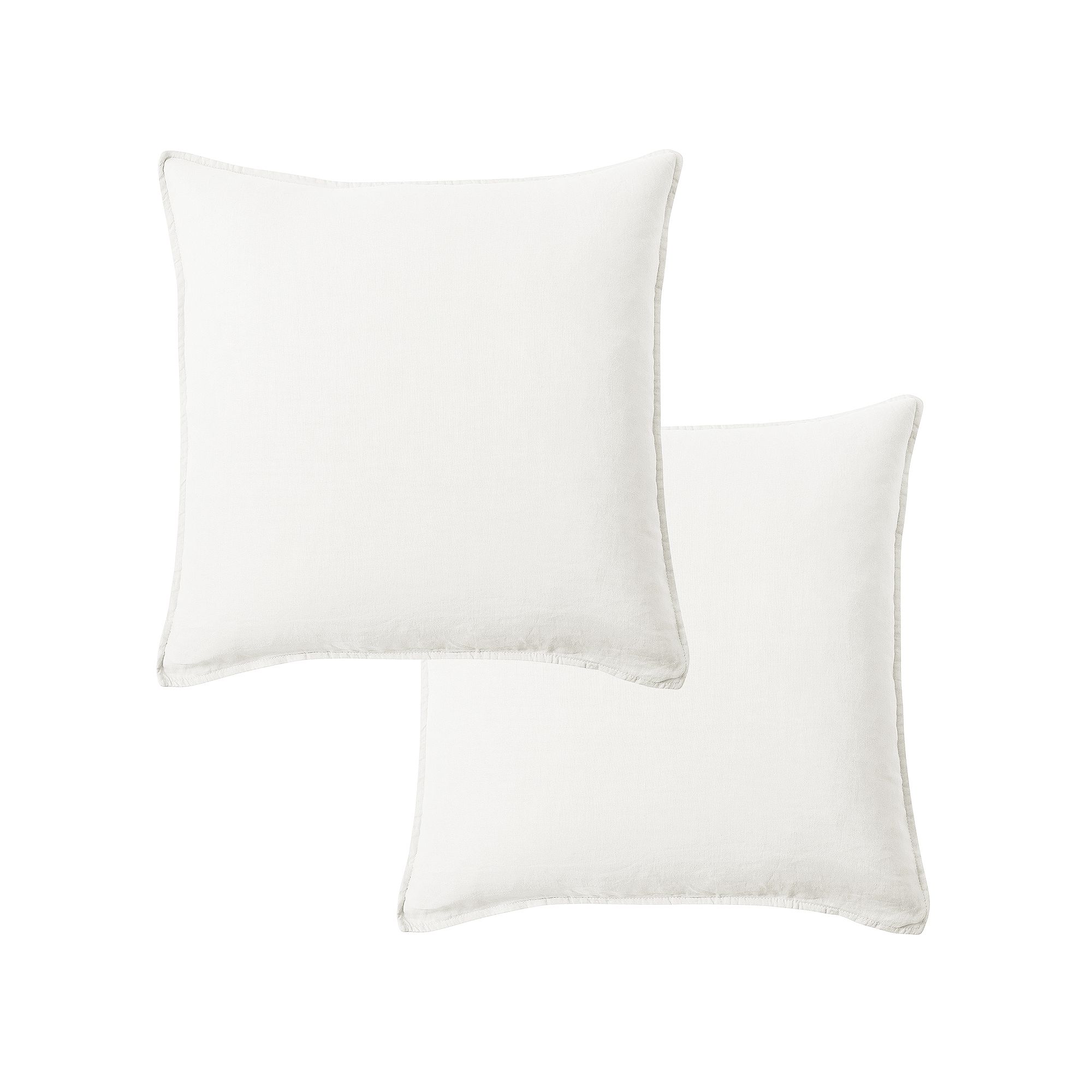 Levtex Home 2-pack Washed Linen Square Throw Pillow Cover, Ivory