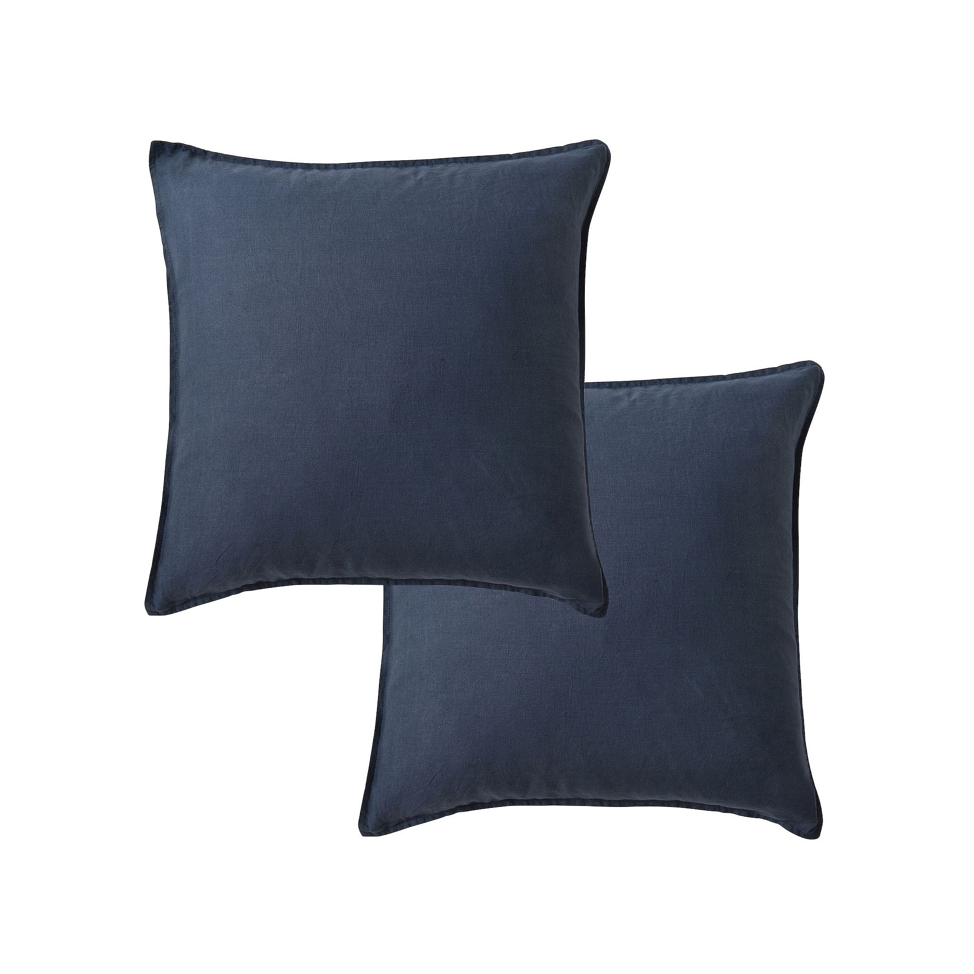 Levtex Home 2-pack Washed Linen Square Throw Pillow Cover, Blue