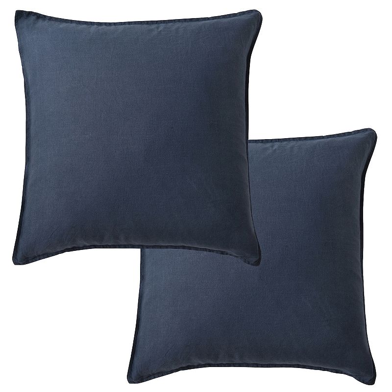 Levtex Home 2-pack Washed Square Throw Pillow, Blue, Fits All