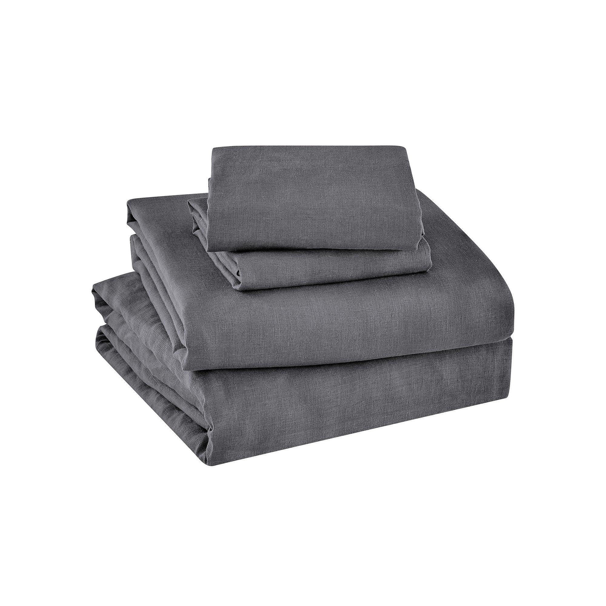 Levtex Home Washed Linen Sheet Set, Black