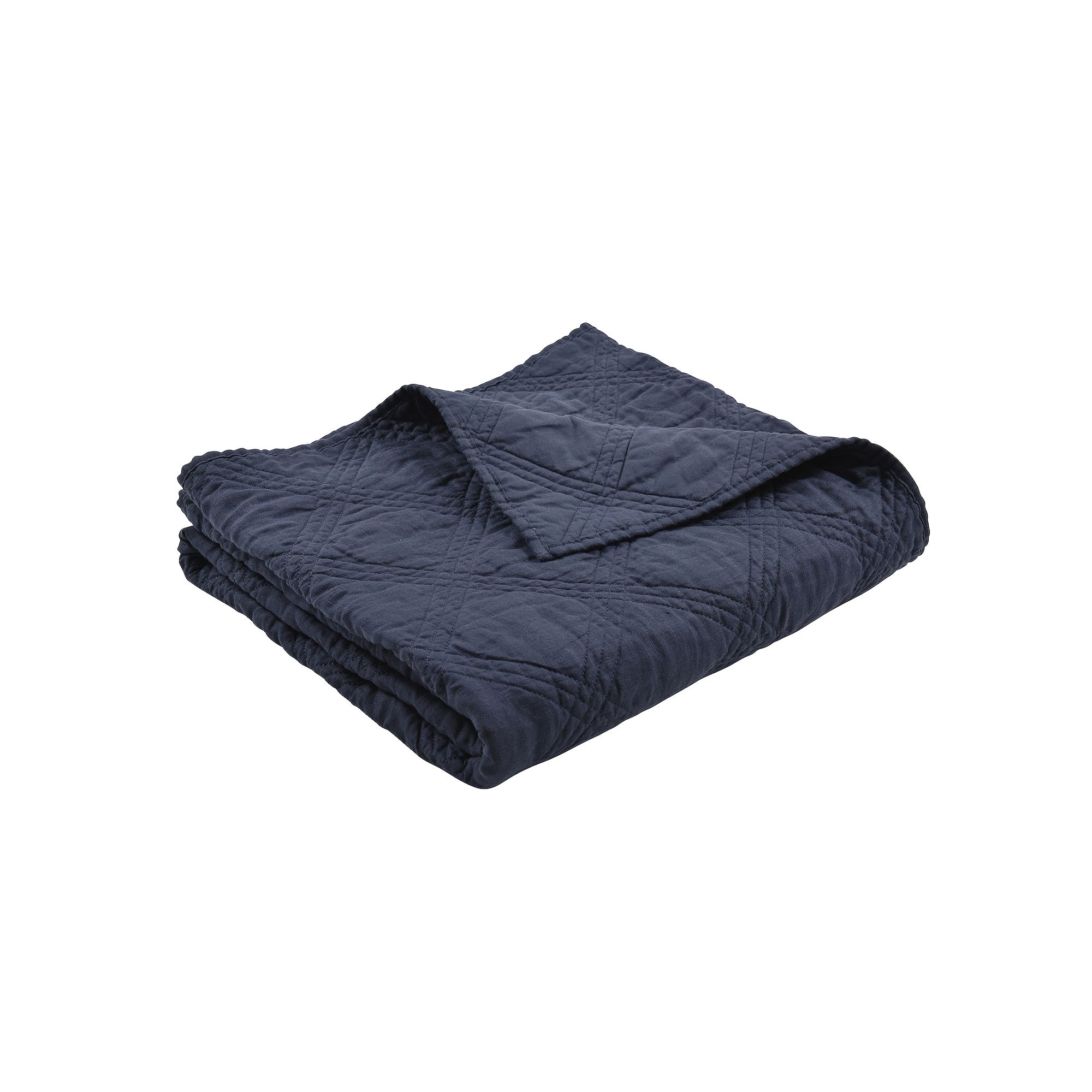 Levtex Home Washed Linen Quilted Throw, Blue