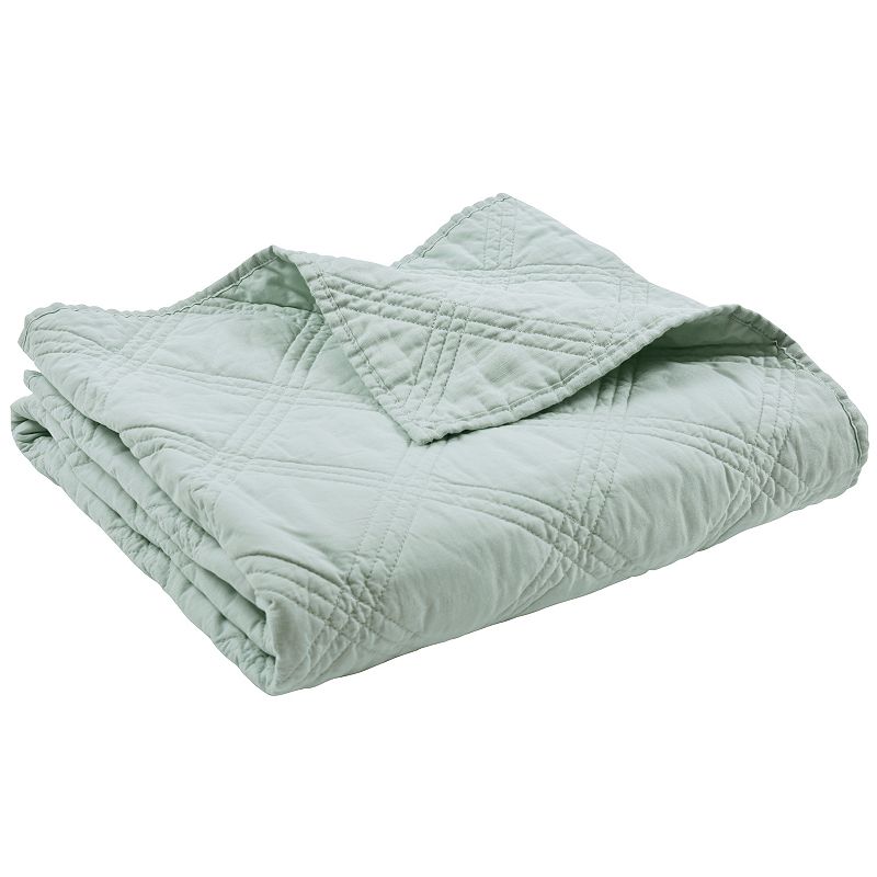 62676318 Levtex Home Washed Linen Quilted Throw, Blue sku 62676318