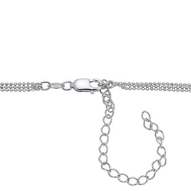 PearLustre by Imperial Sterling Silver Freshwater Cultured Pearl Multistrand Oval Pendant Necklace