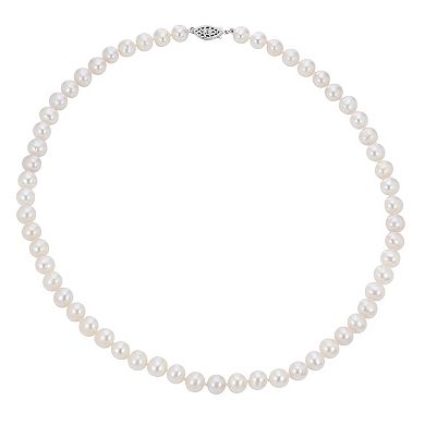 PearLustre by Imperial Sterling Silver Freshwater Cultured Pearl Necklace Flexible Cuff Bracelet & Button Stud Earring Set