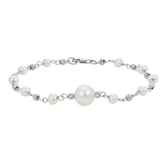 PearLustre by Imperial Sterling Silver Freshwater Cultured Pearl Bead Bracelet