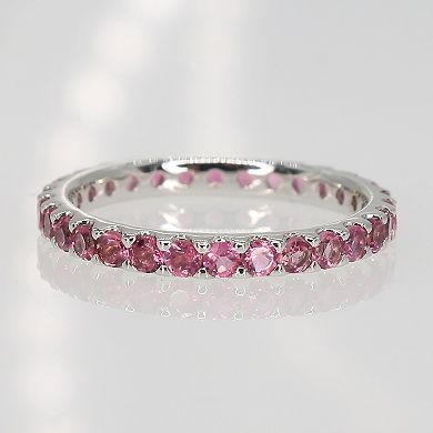 Stella Grace 10k White Gold Pink Tourmaline Eternity Ring
