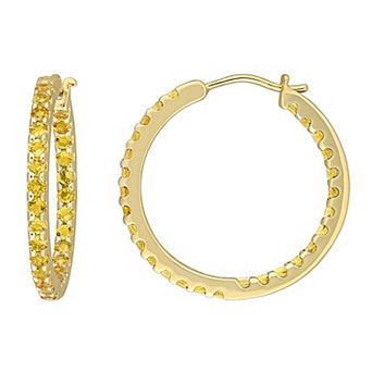 Stella Grace 10k Gold Citrine Inside-Out Hoop Earrings