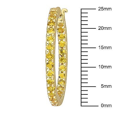 Stella Grace 10k Gold Citrine Inside-Out Hoop Earrings