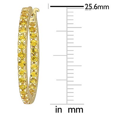 Stella Grace 10k Gold Citrine Inside-Out Hoop Earrings