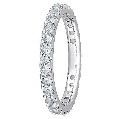 Stella Grace 10k White Gold Aquamarine Eternity Ring