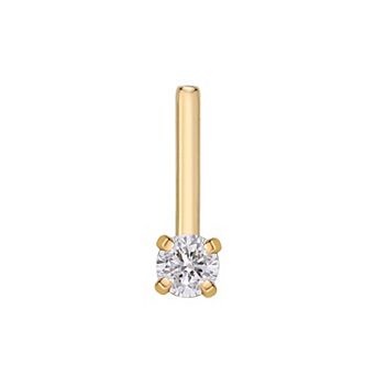 Lila Moon 14k Gold Diamond Accent 90 Degree Nose Stud