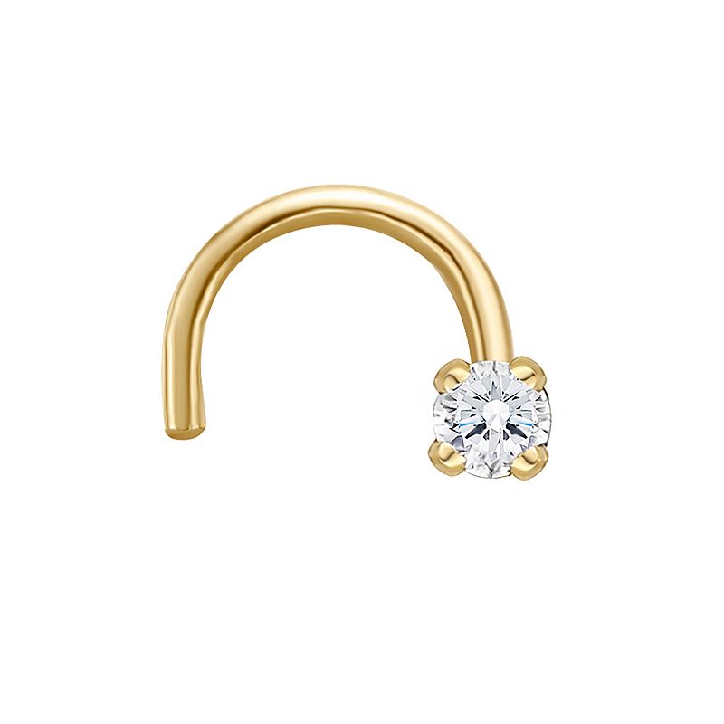 46496977 Lila Moon 14k Gold Diamond Accent Curved Nose Stud sku 46496977