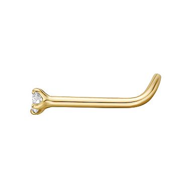 Lila Moon 14k Gold Curved Prong Diamond Accent Nose Stud