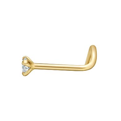Lila Moon 14k Gold Curved Prong Diamond Accent Nose Stud