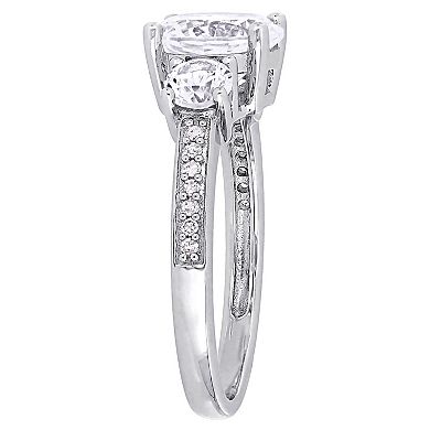 Stella Grace 10k White Gold 3 ct. T.W. Lab-Created White Sapphire & Diamond Accent 3-Stone Ring