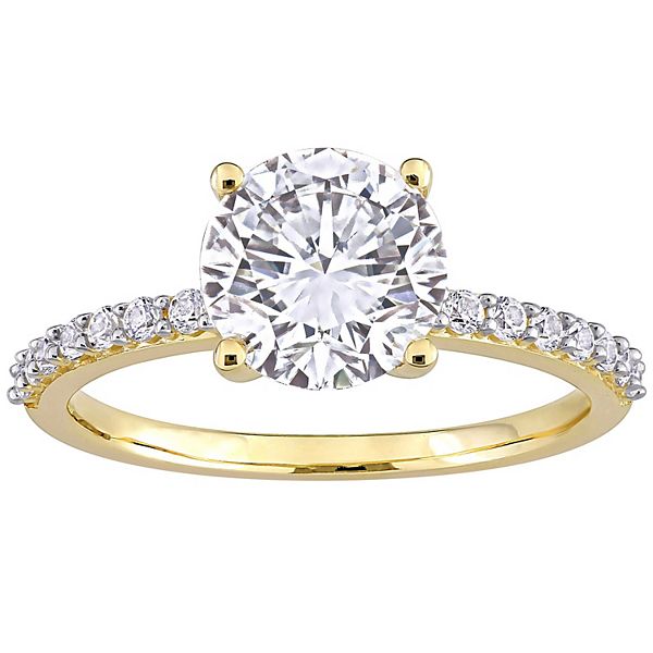 Stella Grace 10k Gold Lab-Created White Sapphire Solitaire Ring - 10k ...