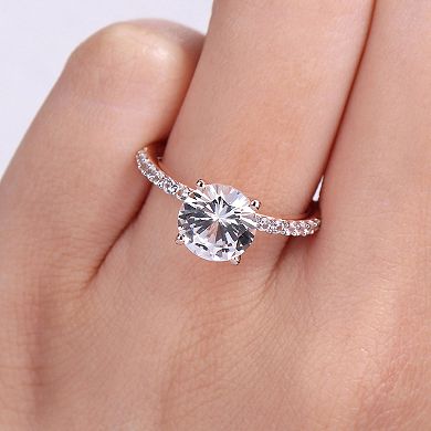 Stella Grace 10k Rose Gold Lab-Created White Sapphire Solitaire Ring