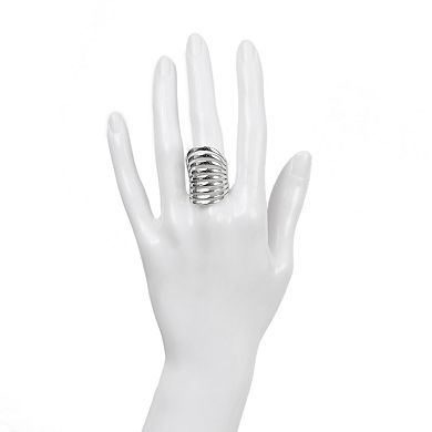 Athra NJ Inc Sterling Silver Multi-Row High-Polish Ring