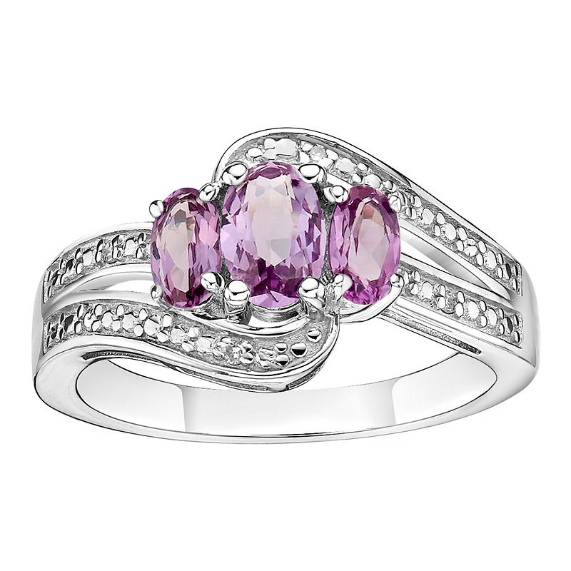 Gemminded Sterling Silver Lab-Created Alexandrite & Lab-Created White Sapph