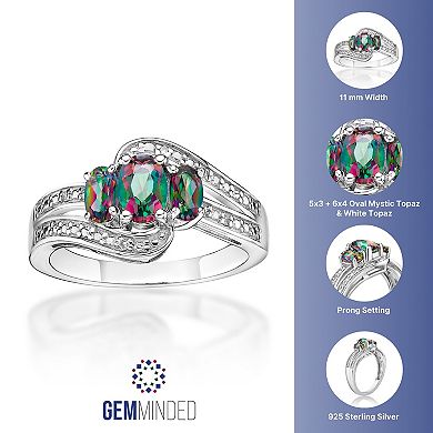 Gemminded Sterling Silver Mystic Topaz & White Topaz Accent Ring