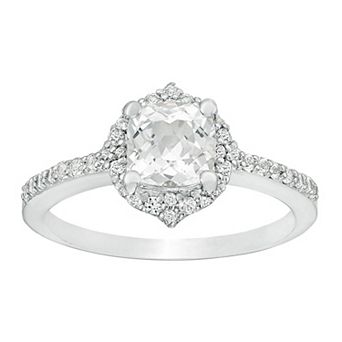 Gemminded Sterling Silver Lab-Created White Sapphire Ring