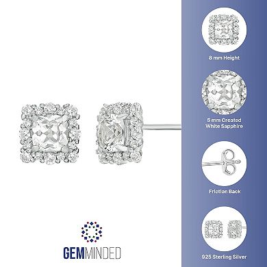 Gemminded Sterling Silver Lab-Created White Sapphire Earrings
