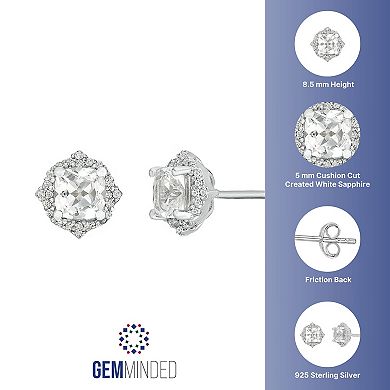 Gemminded Sterling Silver Lab-Created White Sapphire Stud Earrings