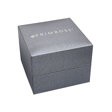 PRIMROSE Sterling Silver Cubic Zirconia Square Halo Ring