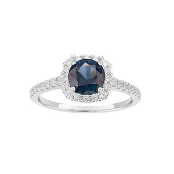 PRIMROSE Sterling Silver Cubic Zirconia Square Halo Ring