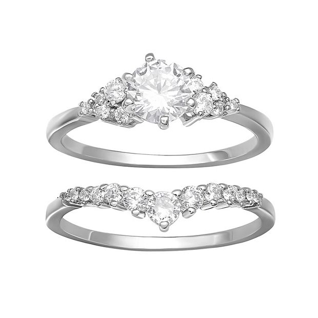 Cubic zirconia hot sale engagement sets