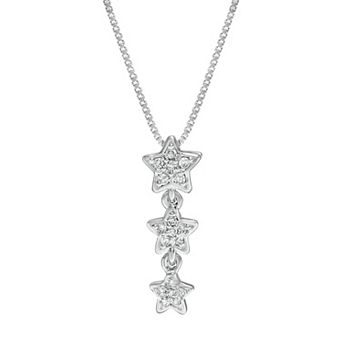 Gemminded Sterling Silver Diamond Accent Star Pendant Necklace