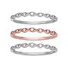 PRIMROSE Sterling Silver Cubic Zirconia Scalloped Stackable Ring Set