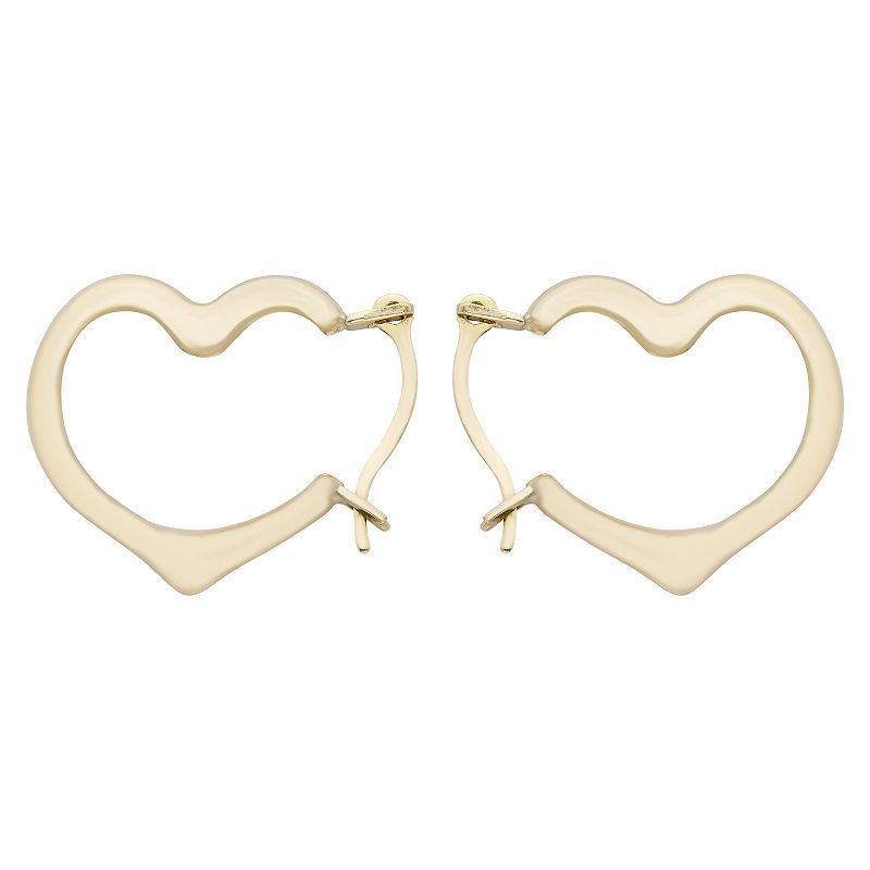 A&M 14k Gold Heart Hoop Earrings, Womens