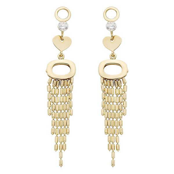 14k Gold Fringe Drop Earrings